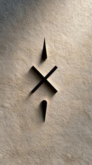 Minimalist Scandinavian Folk Art Symbols on Beige Wall