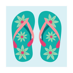 Floral Print Flip Flops with Delicate Flower Pattern Design