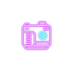Neon Camera Icon Illustration