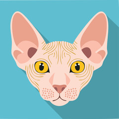 Obraz premium Cute sphynx cat flat vector
