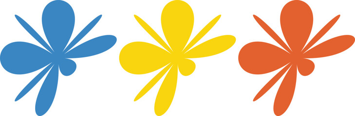 Blue yellow orange abstract shapes vector