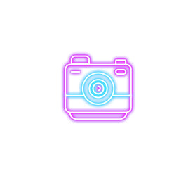 Neon Camera Icon Illustration