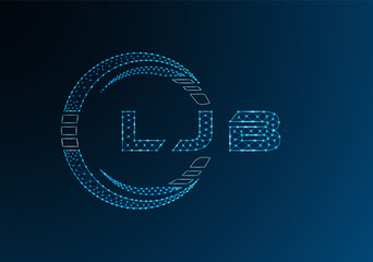 LJB low poly letter logo vector design. LJB lower poly logo design. Low poly logo.