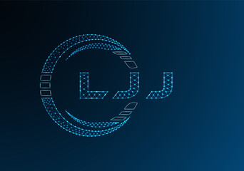 LJJ low poly letter logo vector design. LJJ lower poly logo design. Low poly logo.