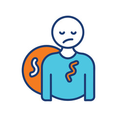 Nausea Icon Representing Stomach Discomfort and Vomiting