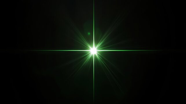 A green starburst with a lens flare effect.