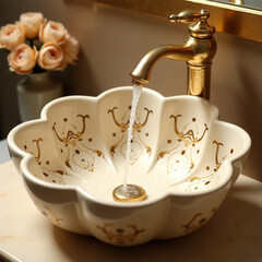 Ai genarate flowers teapot table