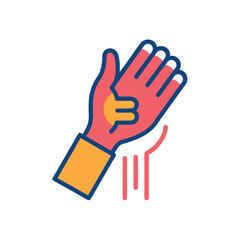 Obraz premium Wrist Pain Icon for Tendonitis or Overuse Injury