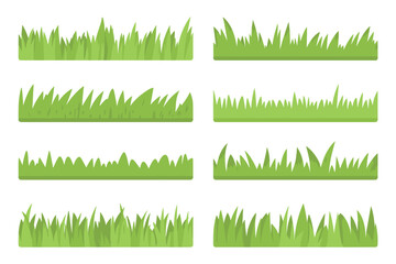 Grass Borders Collection | Green Meadow Vector Design Elements