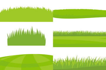 Grass Borders Collection | Green Meadow Vector Design Elements