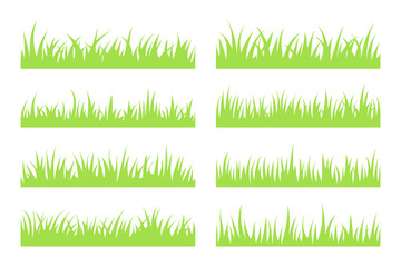 Grass Borders Collection | Green Meadow Vector Design Elements