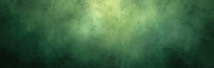 Obraz premium Sophisticated green texture banner, gradient background blends dark forest hues with bright yellow light. Grunge illustration suggests natural, organic feel. Ideal for summer, spring, nature-themed