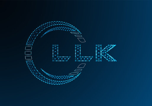 LLK low poly letter logo vector design. LLK lower poly logo design. Low poly logo.
