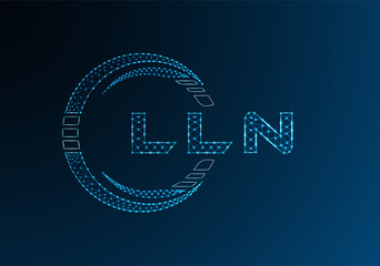 LLN low poly letter logo vector design. LLN lower poly logo design. Low poly logo.