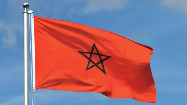 Waving flag of Morocco