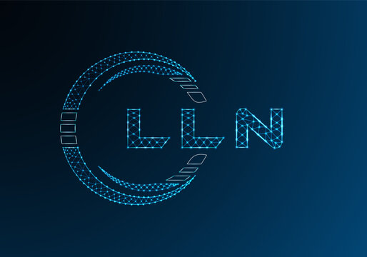 LLN low poly letter logo vector design. LLN lower poly logo design. Low poly logo.