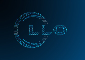 LLO low poly letter logo vector design. LLO lower poly logo design. Low poly logo.
