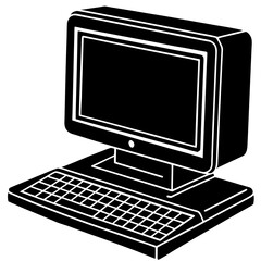 Fototapeta premium Desktop Computer Electronic Device Icon Minimalist Vector AI Graphic for Digital and Web Design