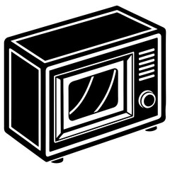 Fototapeta premium Microwave Oven Electronic Device Icon Minimalist Vector AI Graphic for Digital and Web Design