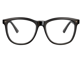 A pair of black framed glasses isolated on transparent background