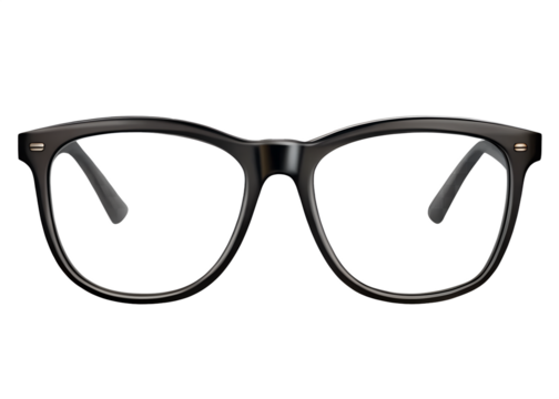 A pair of black framed glasses isolated on transparent background - Powered by Adobe