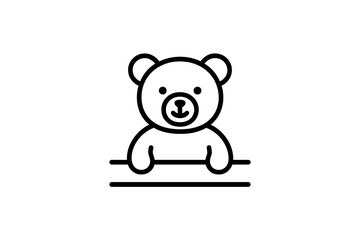 Cute bear illustration with a friendly expression on a blank background, perfect for children's themes and designs