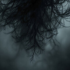 Naklejka premium silhouette of a woman in a forest
