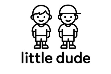 Two playful cartoon boys in casual clothing showcase friendship and fun, well-suited for children?s themes