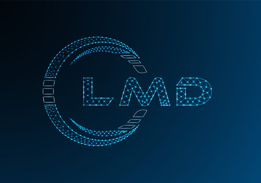 LMD low poly letter logo vector design. LMD lower poly logo design. Low poly logo.