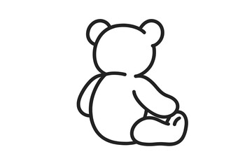 Simple teddy bear sitting in a relaxed position, showcasing a minimalist design and playful charm for children's decor