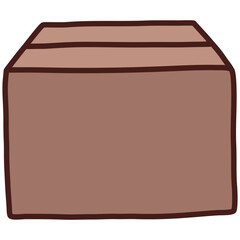 Cute line art vector of cardboard boxes in doodle style. Great for packaging, logistics, or moving themes.