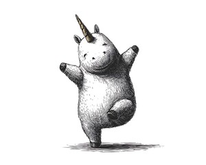 Happy unicorn drawing