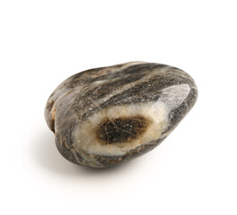Obraz premium Beautiful brown pebble stone on white background