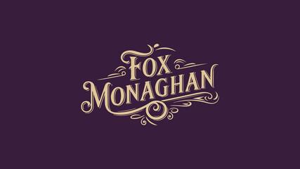 Vintage Handcrafted Fox Monaghan Wordmark Logo – Elegant Typography for Artisan or Heritage Branding