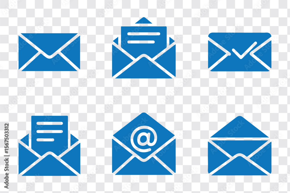 Wall mural mail icon set. email icon vector. e-mail icon. envelope illustration. envelope icon, mail icon vecto