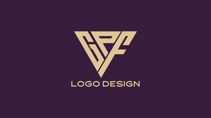 Modern GPF Monogram Logo &ndash; Angular Typography on Purple Background for Business Branding