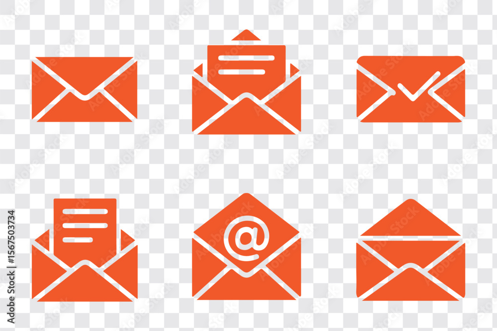 Wall mural mail icon set. email icon vector. e-mail icon. envelope illustration. envelope icon, mail icon vecto