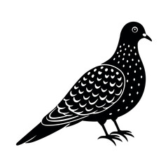 Spotted Dove Bird Silhouette Art