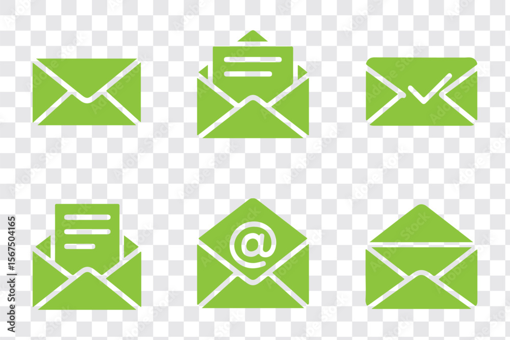Wall mural mail icon set. email icon vector. e-mail icon. envelope illustration. envelope icon, mail icon vecto