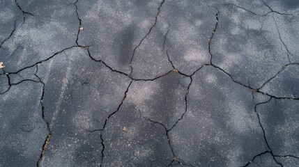 Obraz premium Cracked Asphalt Surface with Dry Weather Damage and Textures