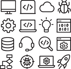 Fototapeta premium Social media and network icons vector set for web, mobile, and communication design