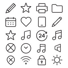 Web icons vector set: communication, business, and social media symbols for your website design needs