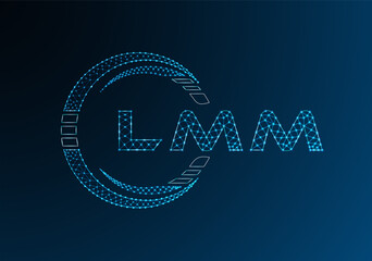 LMM low poly letter logo vector design. LMM lower poly logo design. Low poly logo.