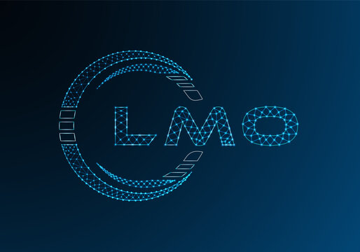LMO low poly letter logo vector design. LMO lower poly logo design. Low poly logo.