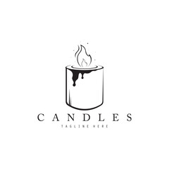 candle light logo vector icon illustration