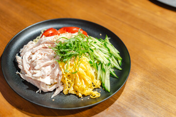 Colorful Hiyashi Chuka Cold Noodles with Fresh Vegetables / 彩り野菜の冷やし中華