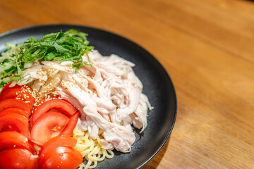 Colorful Hiyashi Chuka Cold Noodles with Fresh Vegetables / 彩り野菜の冷やし中華