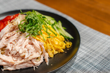 Colorful Hiyashi Chuka Cold Noodles with Fresh Vegetables / 彩り野菜の冷やし中華