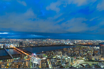 水の都大阪市街地の夜景