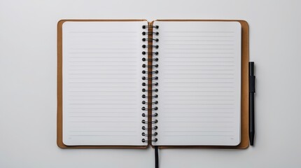 An Open Spiral Notebook Lying on a Folder — A Representation of Beginnings, Untold Ideas, and a Blank Space Awaiting Expression